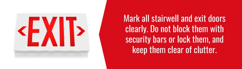 mark exits clearly